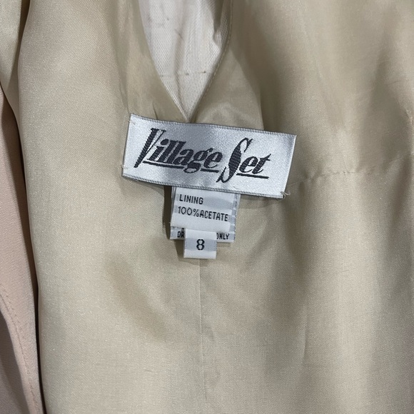 Vintage 1990s Y2K Oversized Cream Sheer Back Blazer Size 8 - Picture 5 of 6